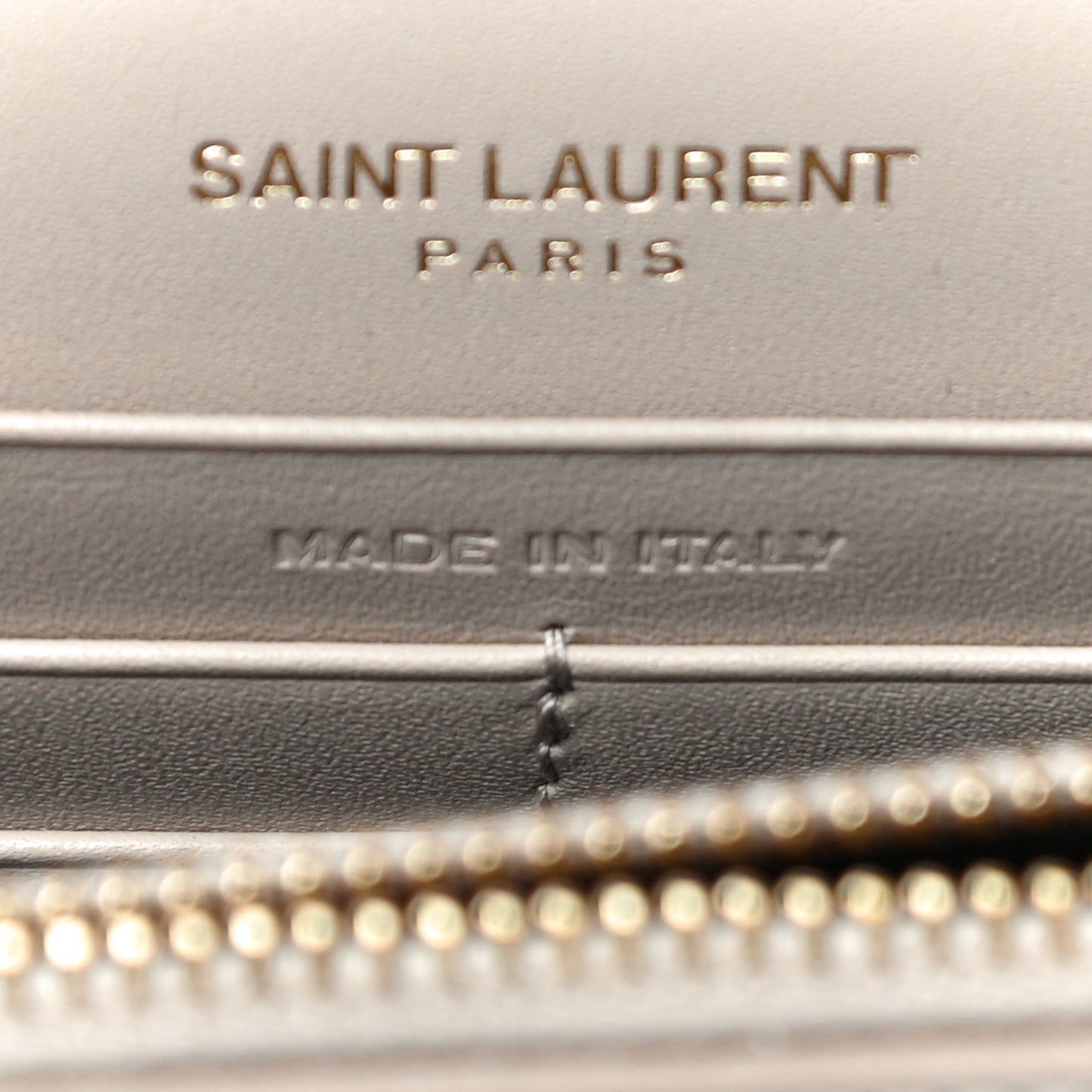 Smooth Calfskin Classic Monogram Kate Tassel Chain Wallet Light Natural