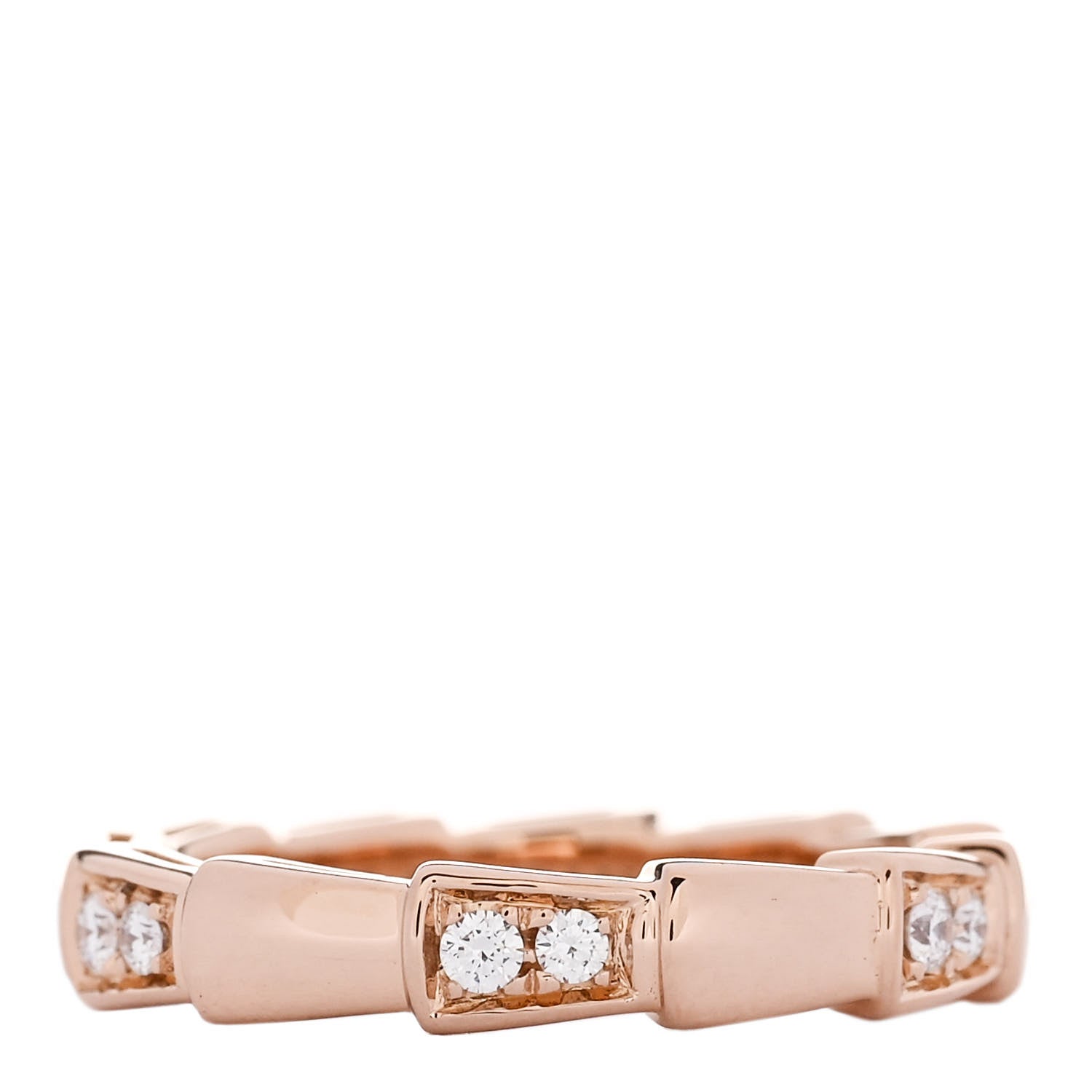 Bulgari 18K Rose Gold Diamond Serpenti Viper Ring 50 5.25 3 of 5