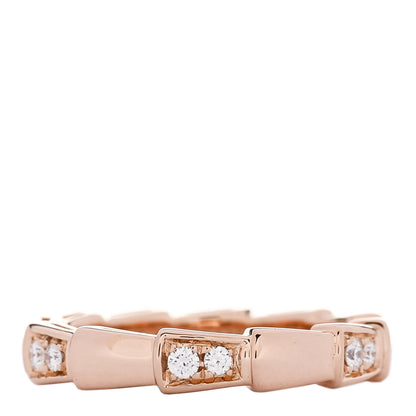 Bulgari 18K Rose Gold Diamond Serpenti Viper Ring 50 5.25 3 of 5