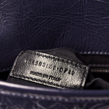 Saint Laurent Crinkled Calfskin Matelasse Monogram Niki Chain Wallet Deep Marine 5 of 10