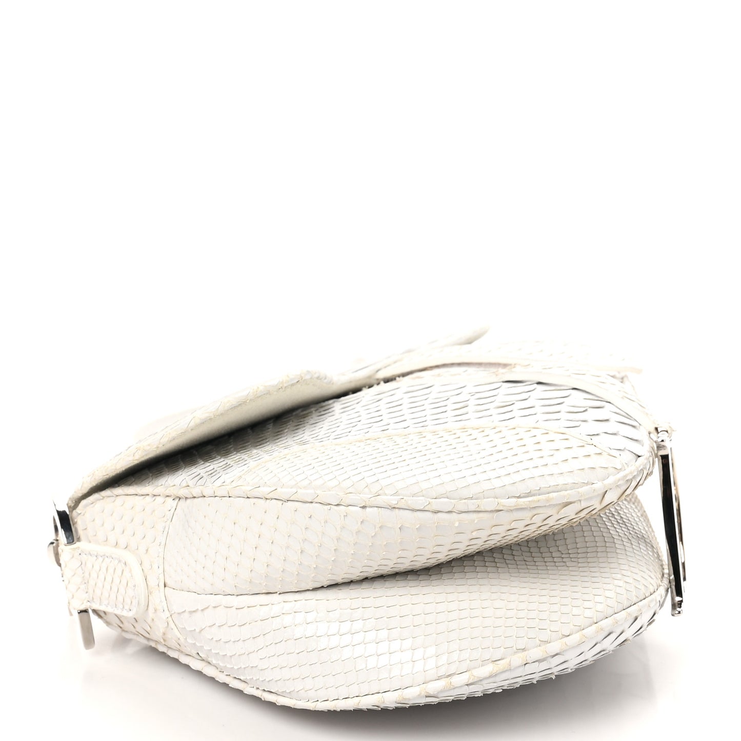 Snakeskin Saddle Bag White