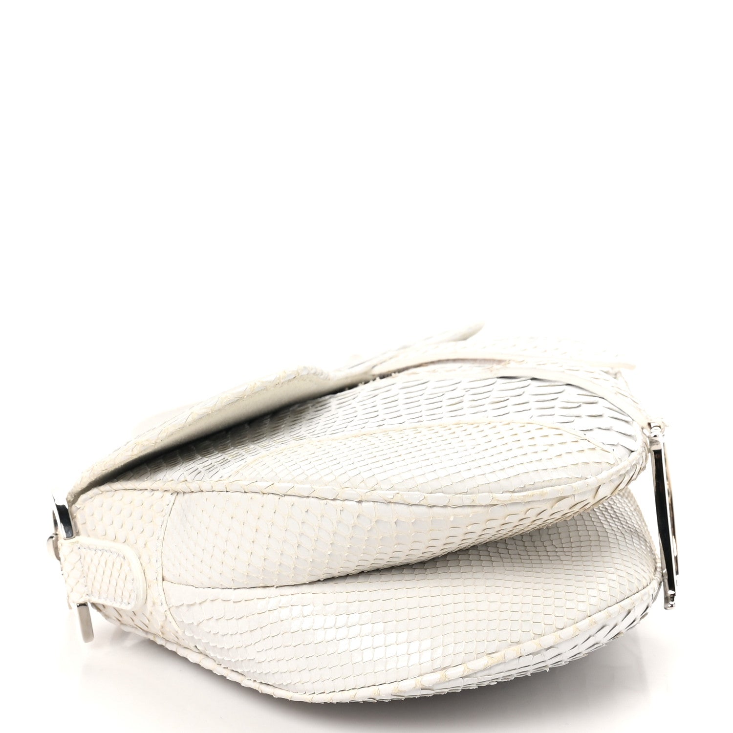 Christian Dior Snakeskin Saddle Bag White 4 of 12
