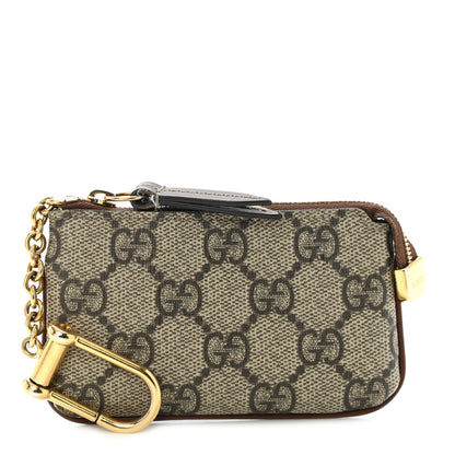 Gucci GG Supreme Monogram Key Case Beige Ebony Cuir 1 of 10