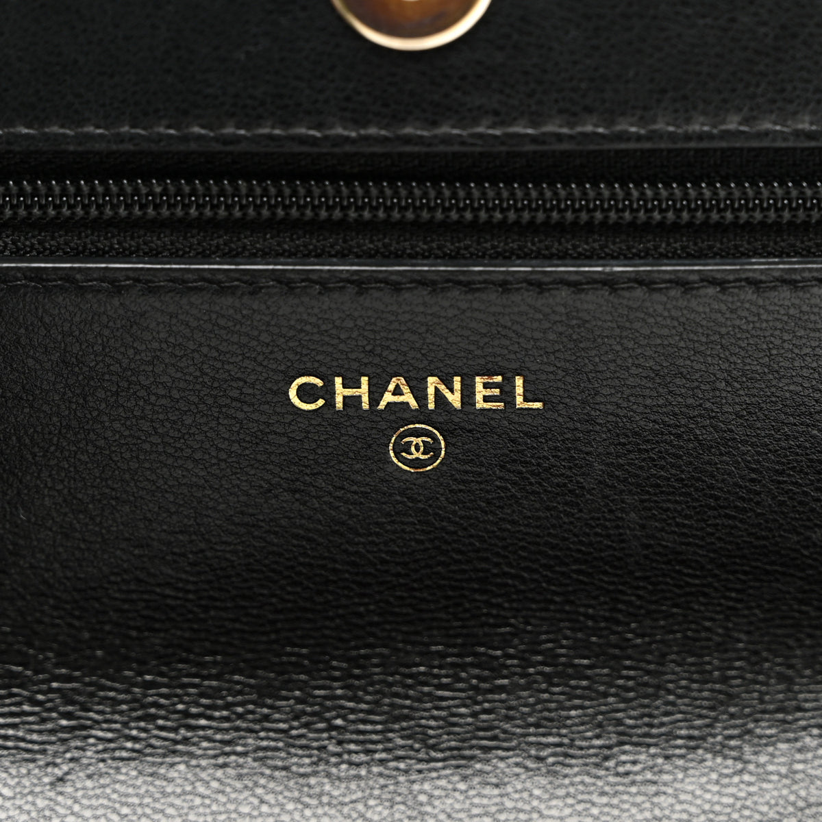 Goatskin Quilted Chanel 19 Wallet On Chain WOC Black