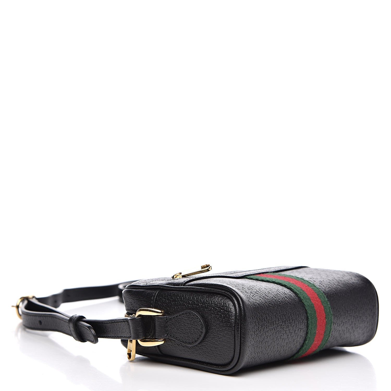 Gucci Calfskin Web Mini Ophidia Shoulder Bag Black 4 of 10