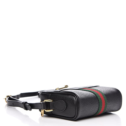 Gucci Calfskin Web Mini Ophidia Shoulder Bag Black 4 of 10