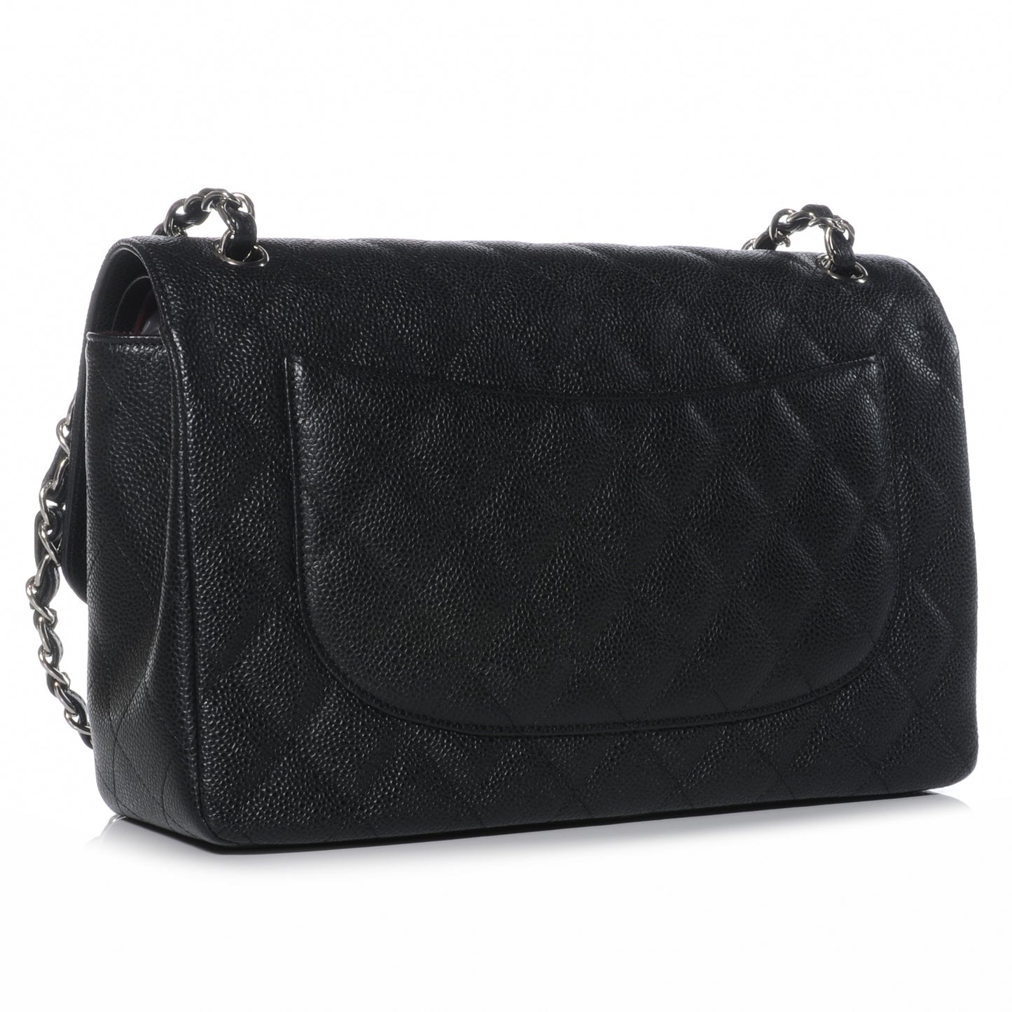 Caviar Quilted Jumbo Double Flap Black