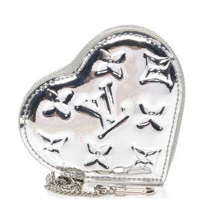Louis Vuitton Monogram Miroir Heart Coin Purse Silver 1 of 8