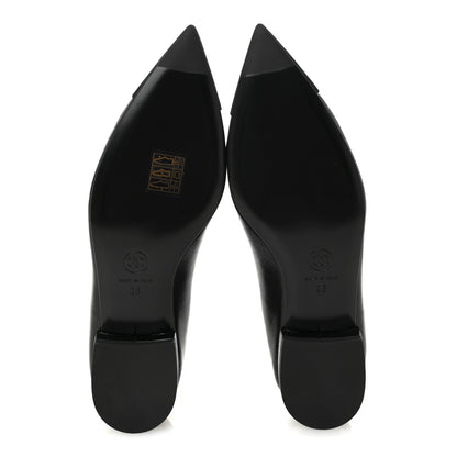 Chanel Shiny Lambskin Grosgrain Pearl Mary Jane Flats 36 Black 6 of 9