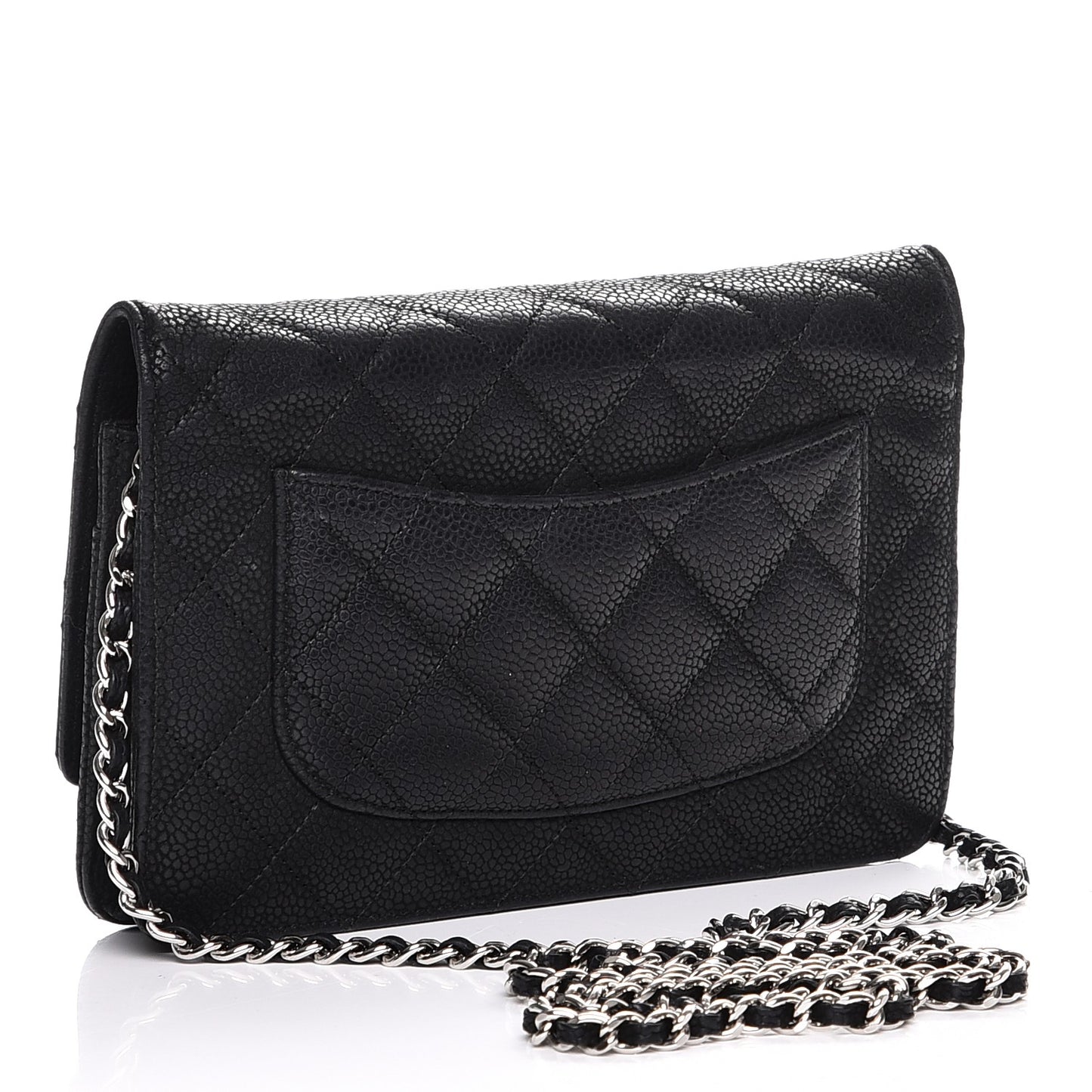 Caviar Quilted Wallet On Chain WOC Black