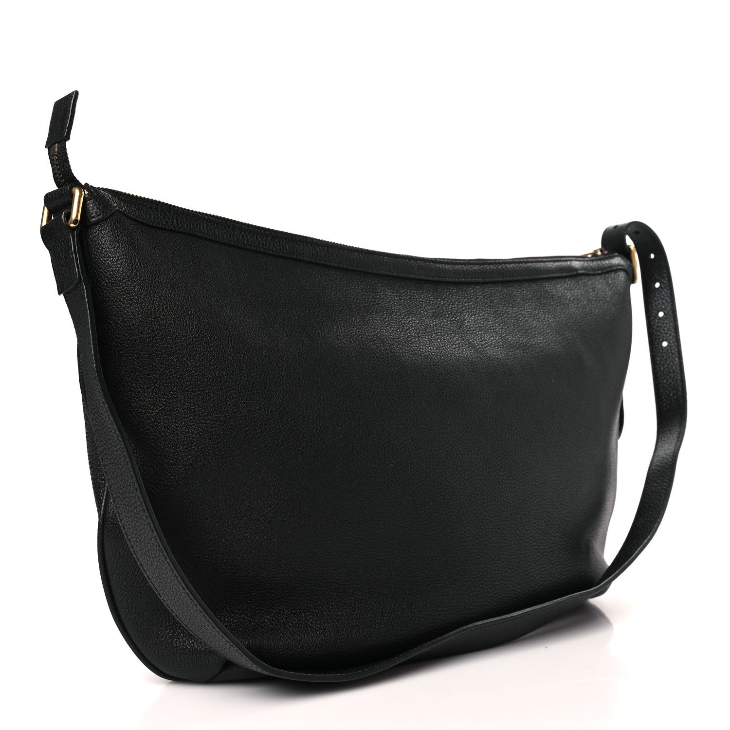 Gucci Grained Calfskin Logo Half Moon Hobo Black 3 of 9