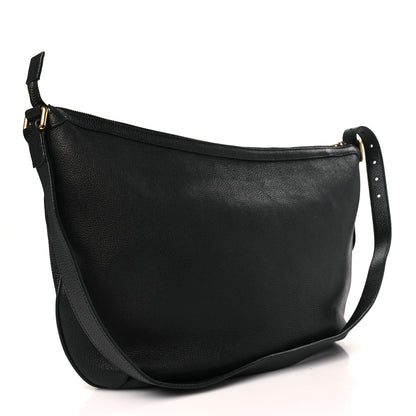 Gucci Grained Calfskin Logo Half Moon Hobo Black 3 of 9