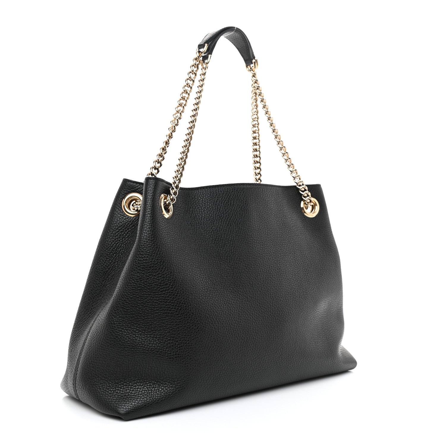 Gucci Pebbled Calfskin Medium Soho Chain Shoulder Bag Black 3 of 10