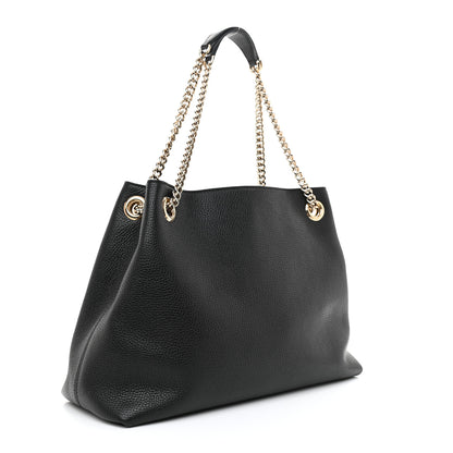Gucci Pebbled Calfskin Medium Soho Chain Shoulder Bag Black 3 of 10