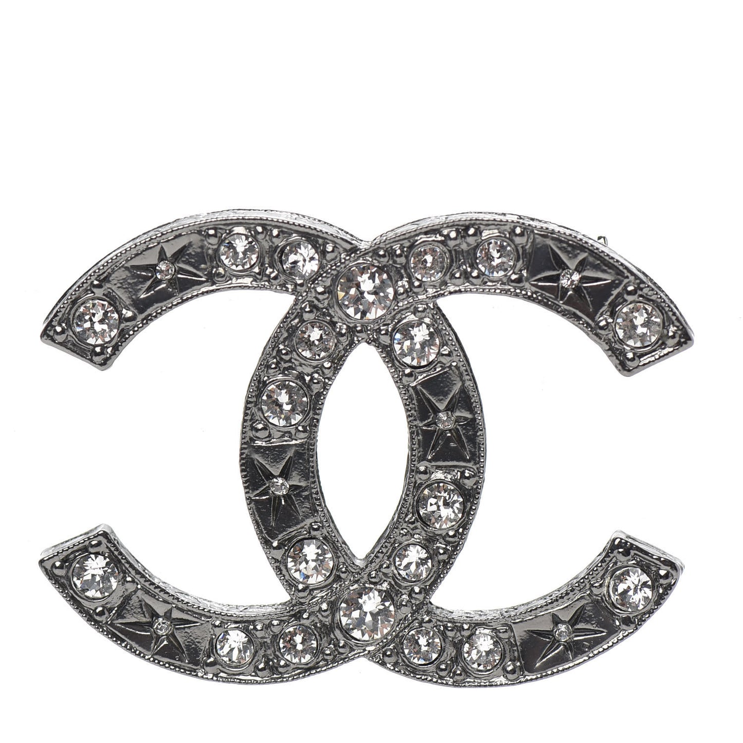 Ruthenium Crystal CC Star Brooch