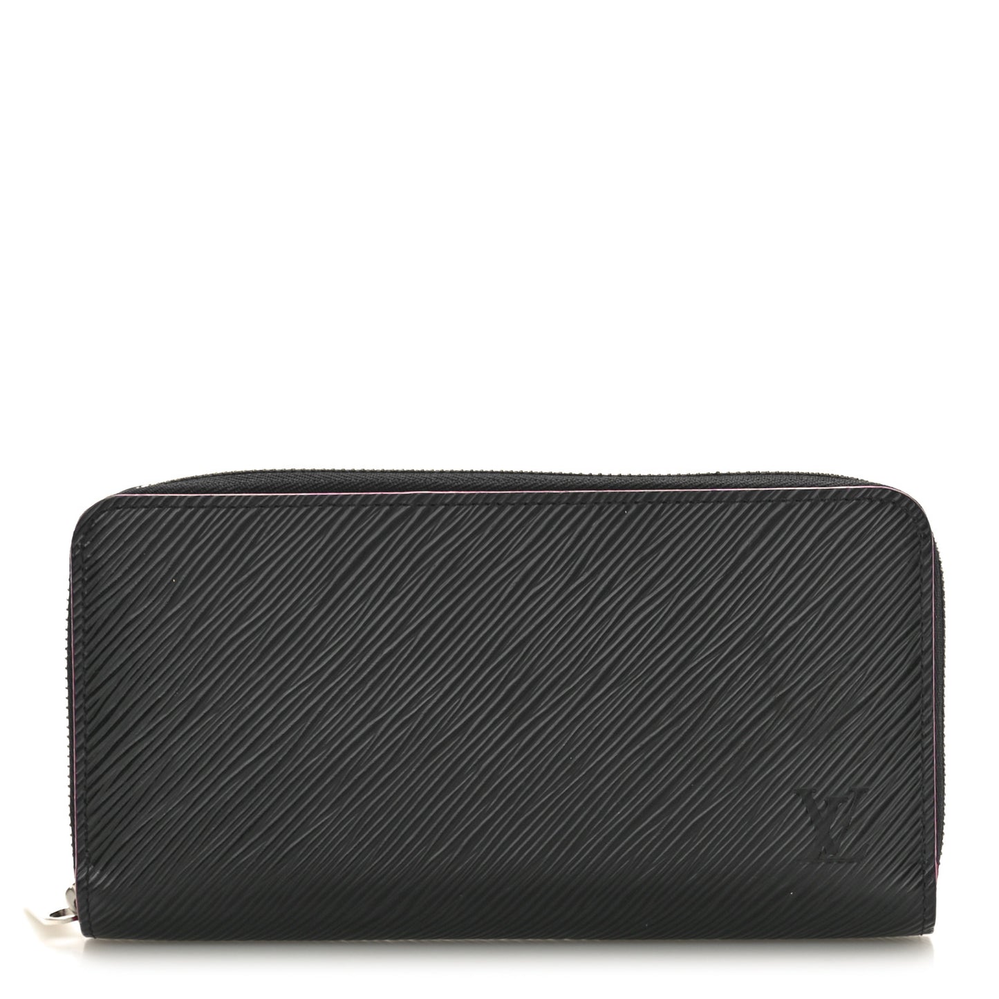 Epi Zippy Wallet Black Hot Pink