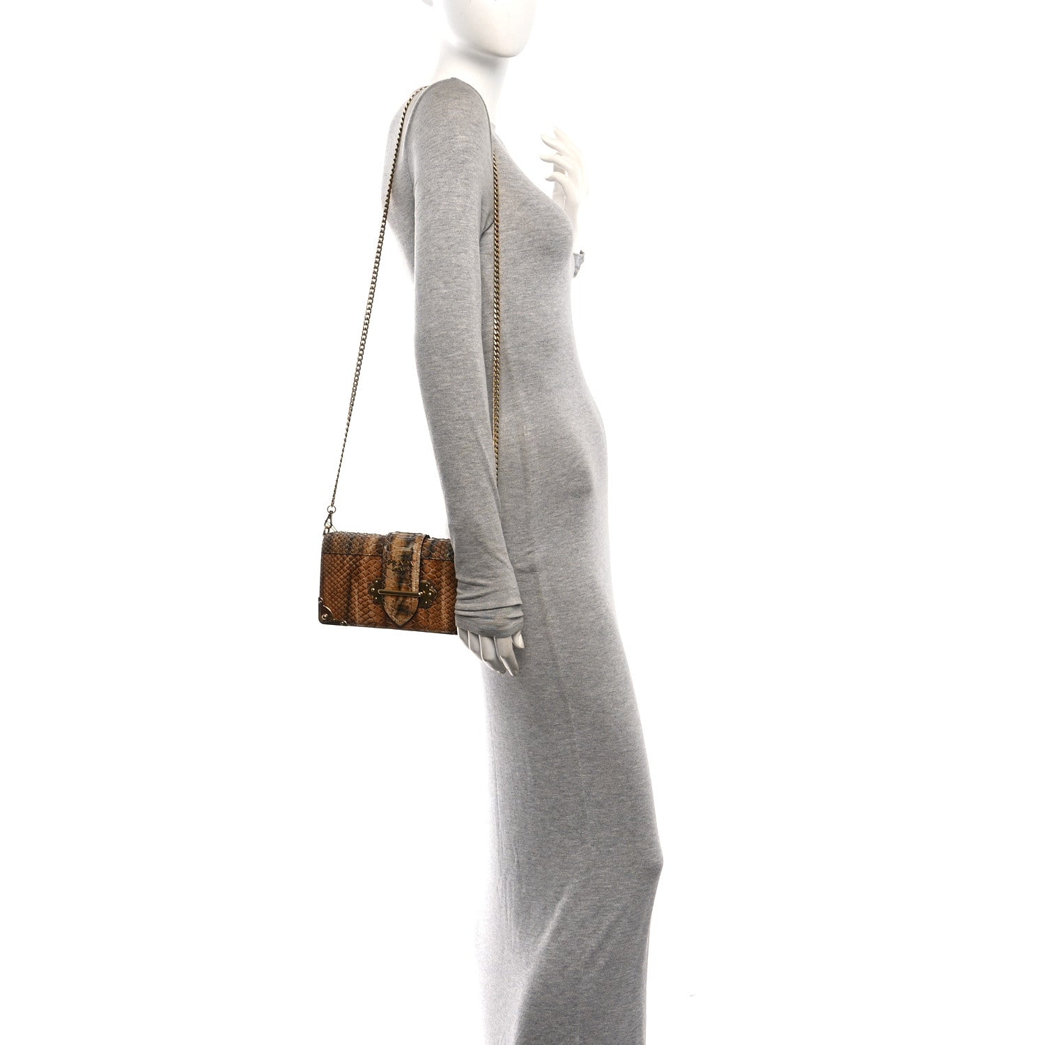 Prada Snakeskin Cahier Pochette Naturale 2 of 9