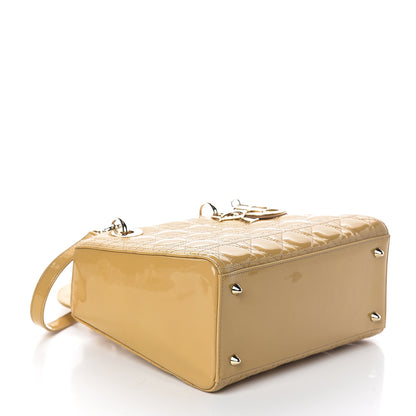 Christian Dior Patent Cannage Medium Lady Dior Beige 3 of 8