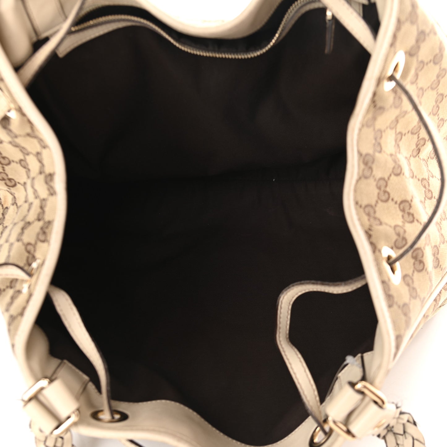 Monogram Peggy Braided Tote Off White