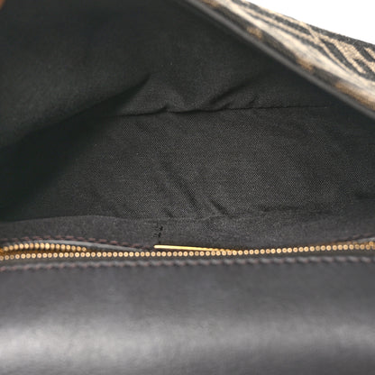 Fendi Fabric Jacquard FF 1974 Midi Chain Baguette Tobacco Moro 5 of 10