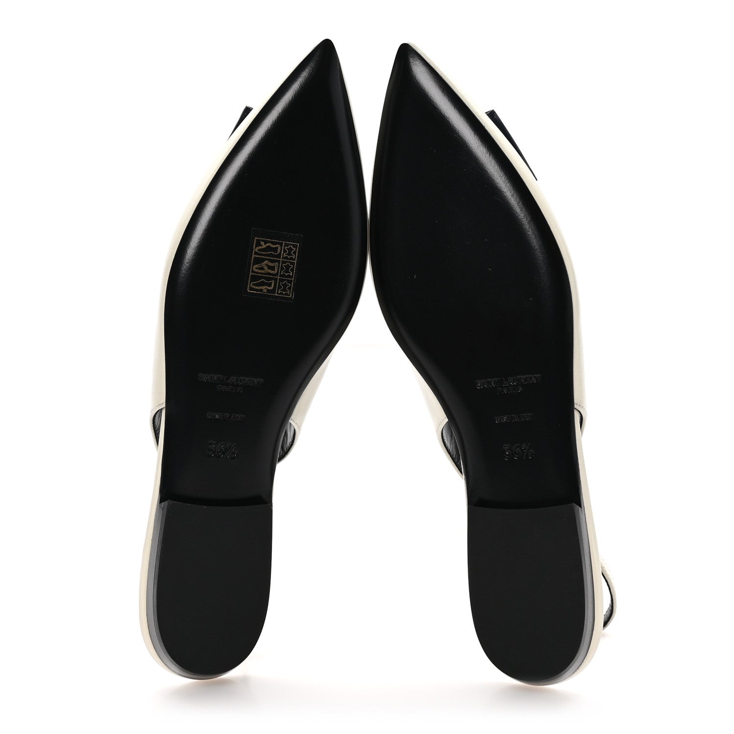 Saint Laurent Belfagor Anais Slingback Flats 36.5 Navy Pearl 5 of 9