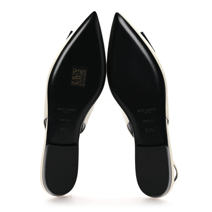 Saint Laurent Belfagor Anais Slingback Flats 36.5 Navy Pearl 5 of 9