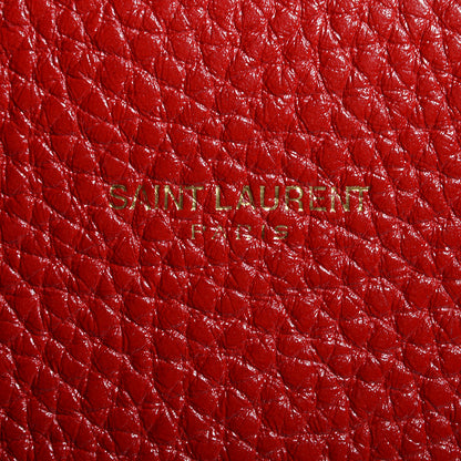 Saint Laurent Grained Calfskin Small Sac De Jour Lipstick Red 8 of 9