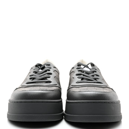 Gucci Textured Dollar Calfskin GG Supreme Monogram Mens Chunky Sneakers 12 Graphite Grey Black Grey 2 of 9