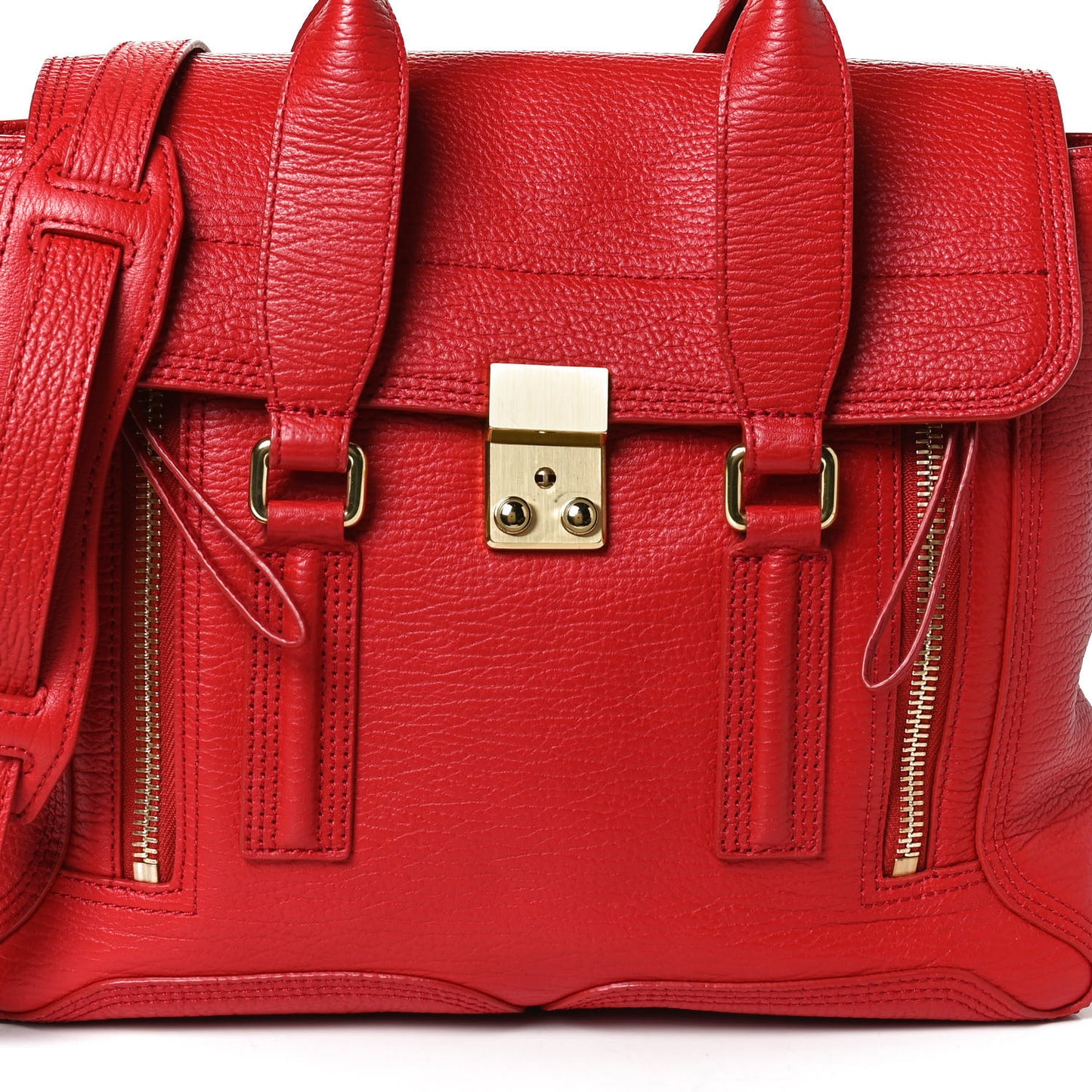 Textured Calfskin Medium Pashli Satchel Red