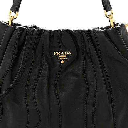 Prada Nappa Stripes Hobo Black 8 of 10
