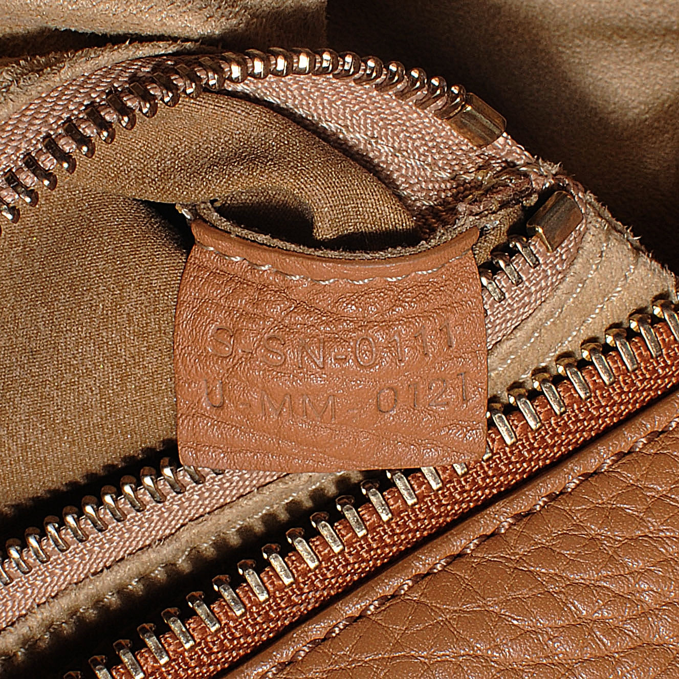 Drummed Calfskin Mini Luggage Camel