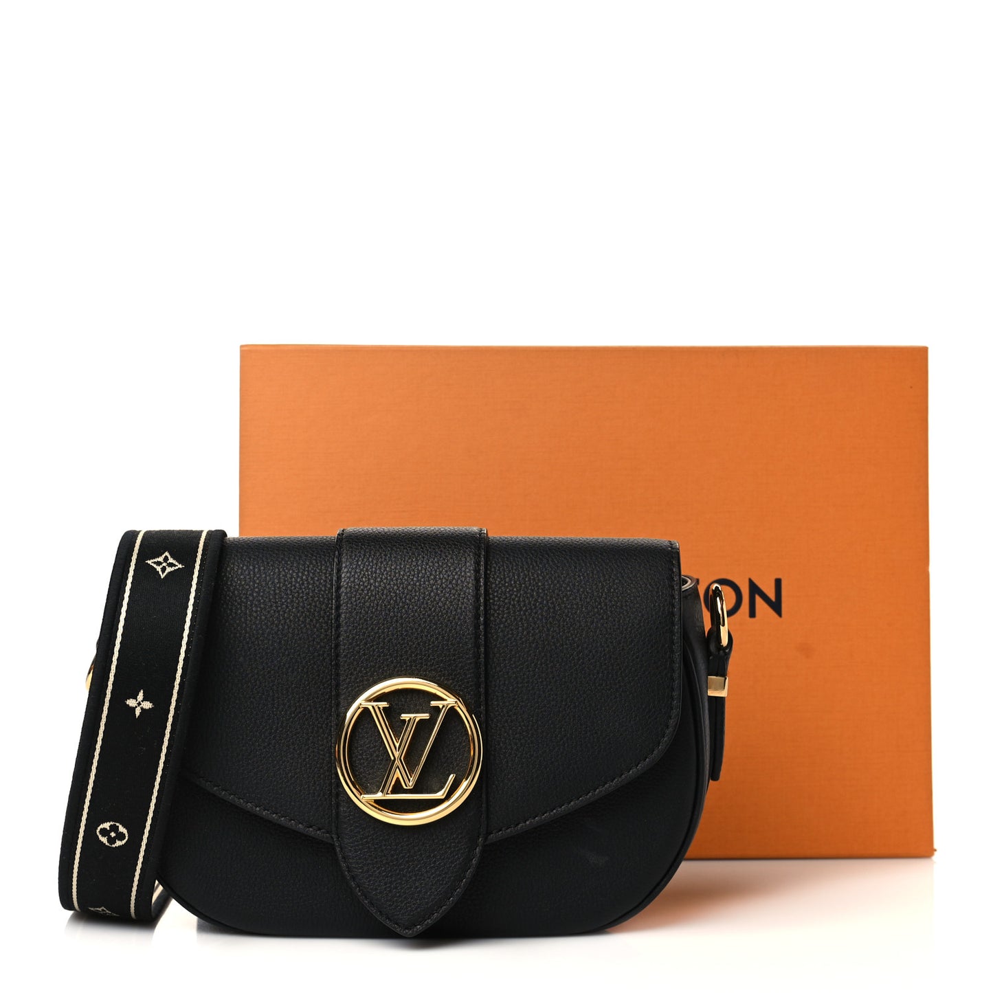 Grained Calfskin LV Pont 9 Soft MM Black