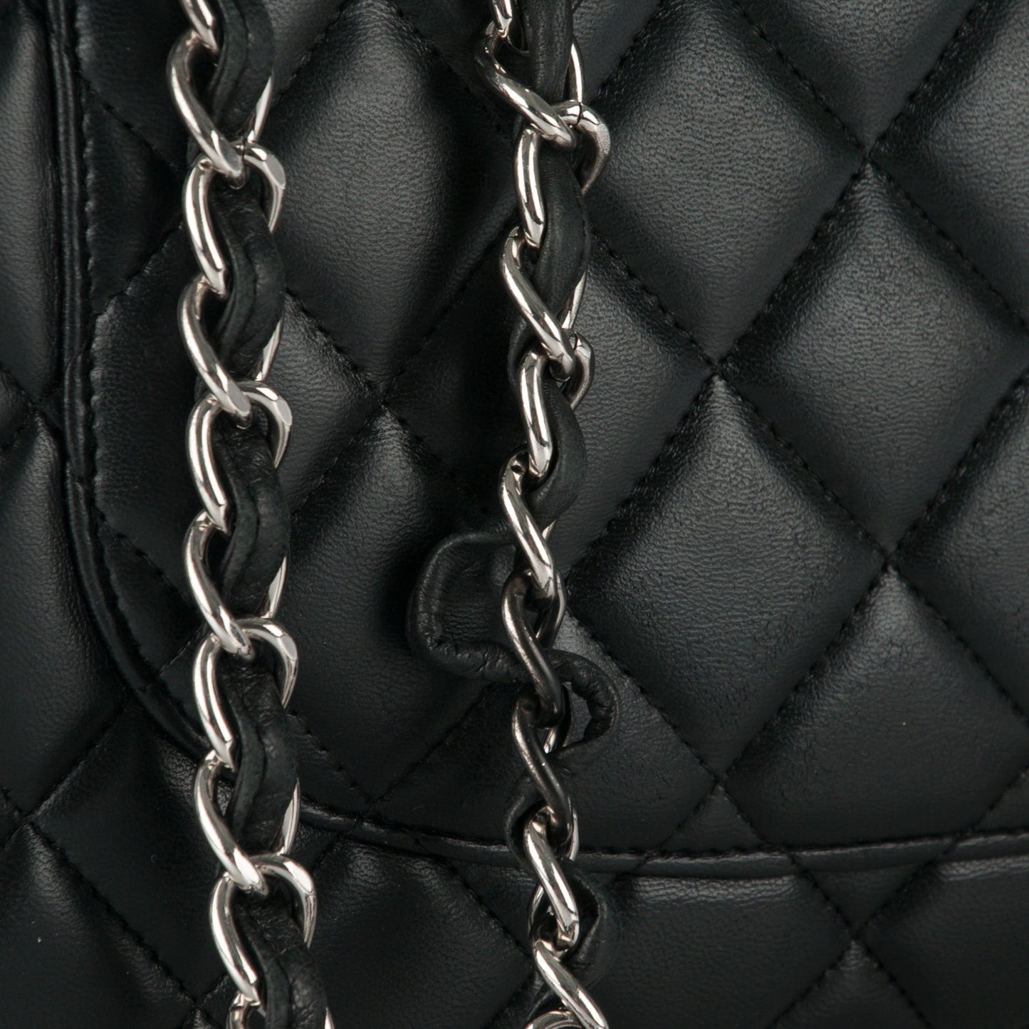Lambskin Quilted Jumbo Single Flap Black