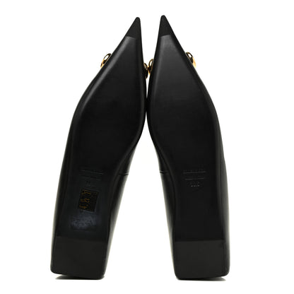 Balenciaga Calfskin BB Knife Pointy Toe Ballerina Flats 38.5 Black 5 of 12