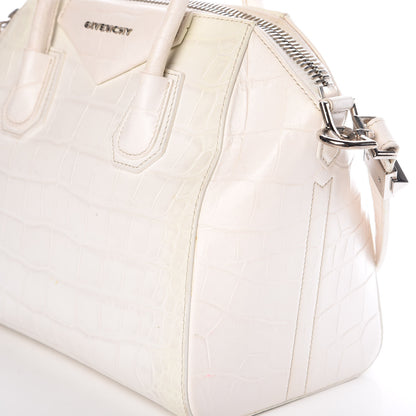 Givenchy Calfskin Crocodile Embossed Small Antigona White 10 of 26
