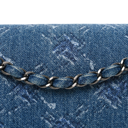 Chanel Denim Bleached Chain Medium Double Flap Blue 8 of 10