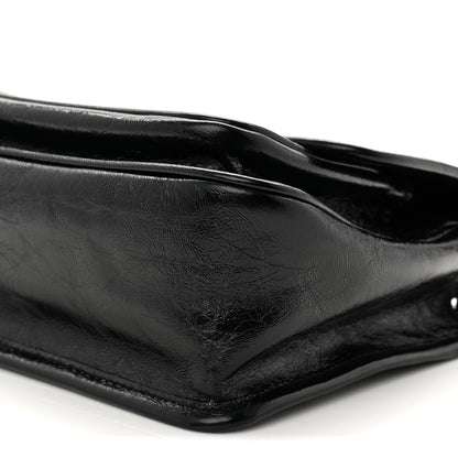 Saint Laurent Crinkled Calfskin Matelasse Monogram Baby Niki Chain Satchel Black 18 of 19