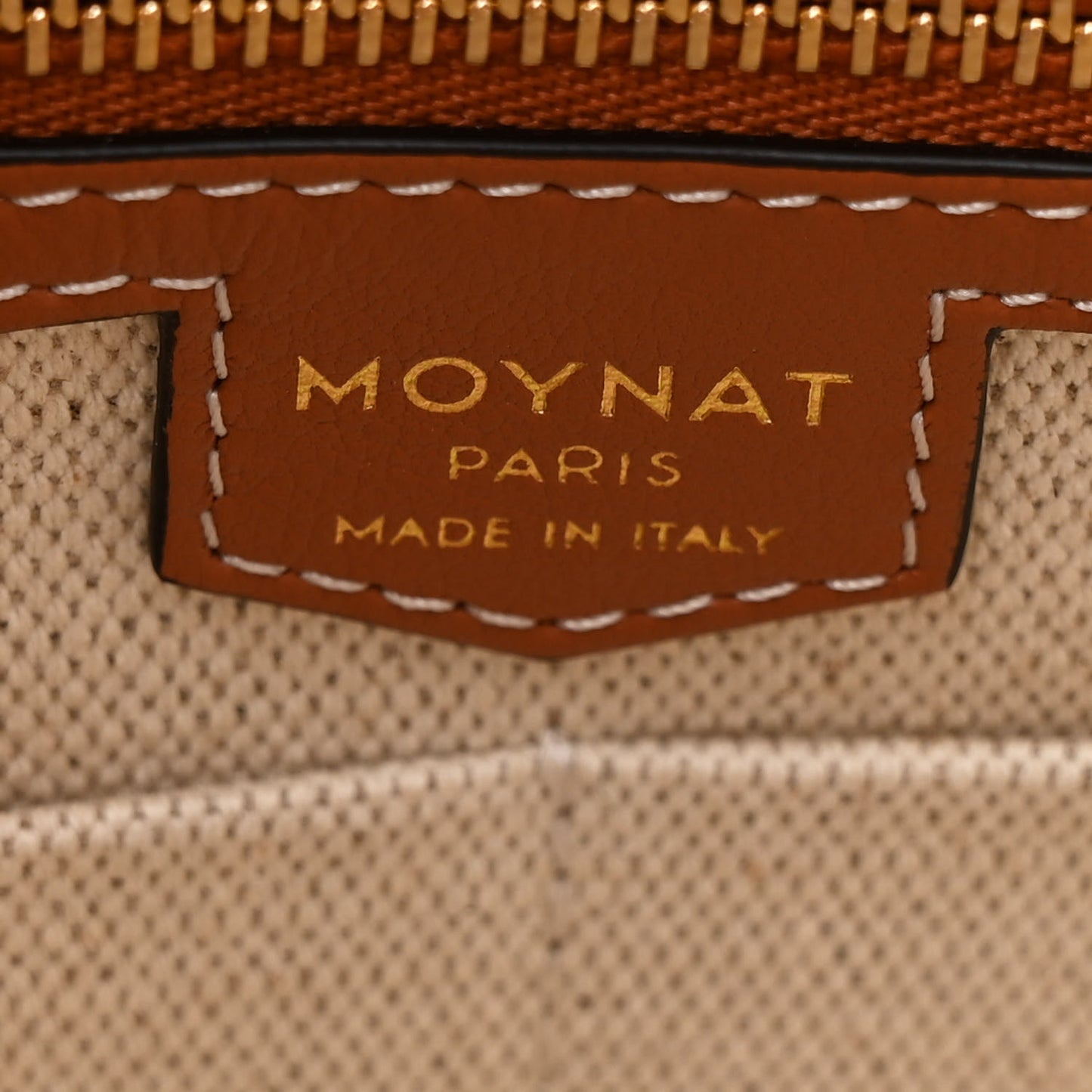 Calfskin Canvas M Tote PM Brown