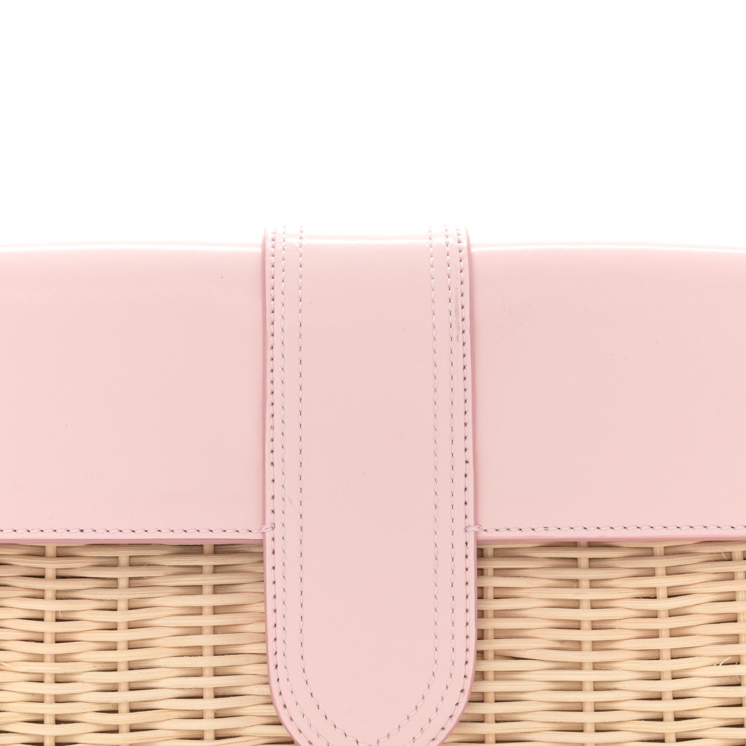 Jacquemus Glazed Calfskin Wicker Le Bambino Long Pale Pink 7 of 14