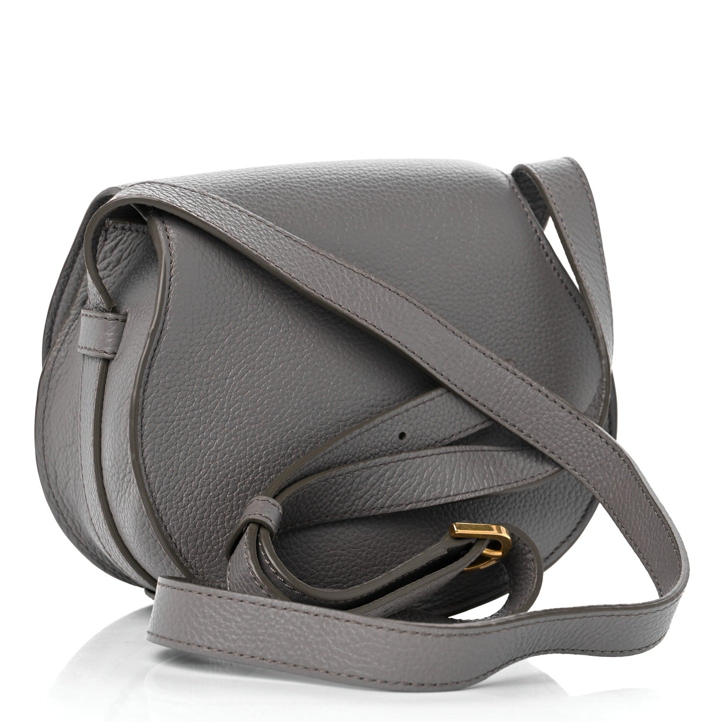 Calfskin Mini Marcie Round Crossbody Bag Cashmere Grey