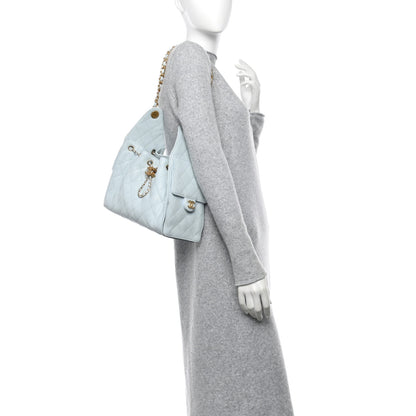 Chanel Caviar Quilted Small Chanel 25 Handbag Light Blue 2 of 13