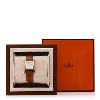 Hermes Stainless Steel Epsom 21mm Heure H Hour Quartz Watch Gold 5 of 5