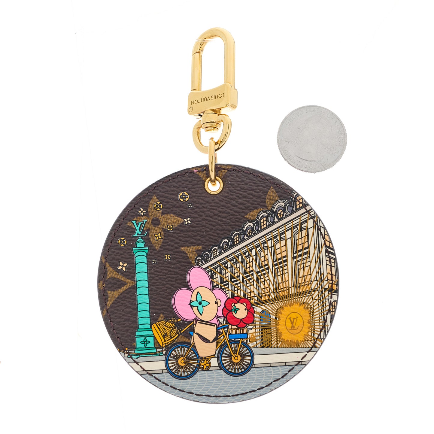 Monogram 2022 Christmas Animation Paris Bag Charm Key Ring Pink