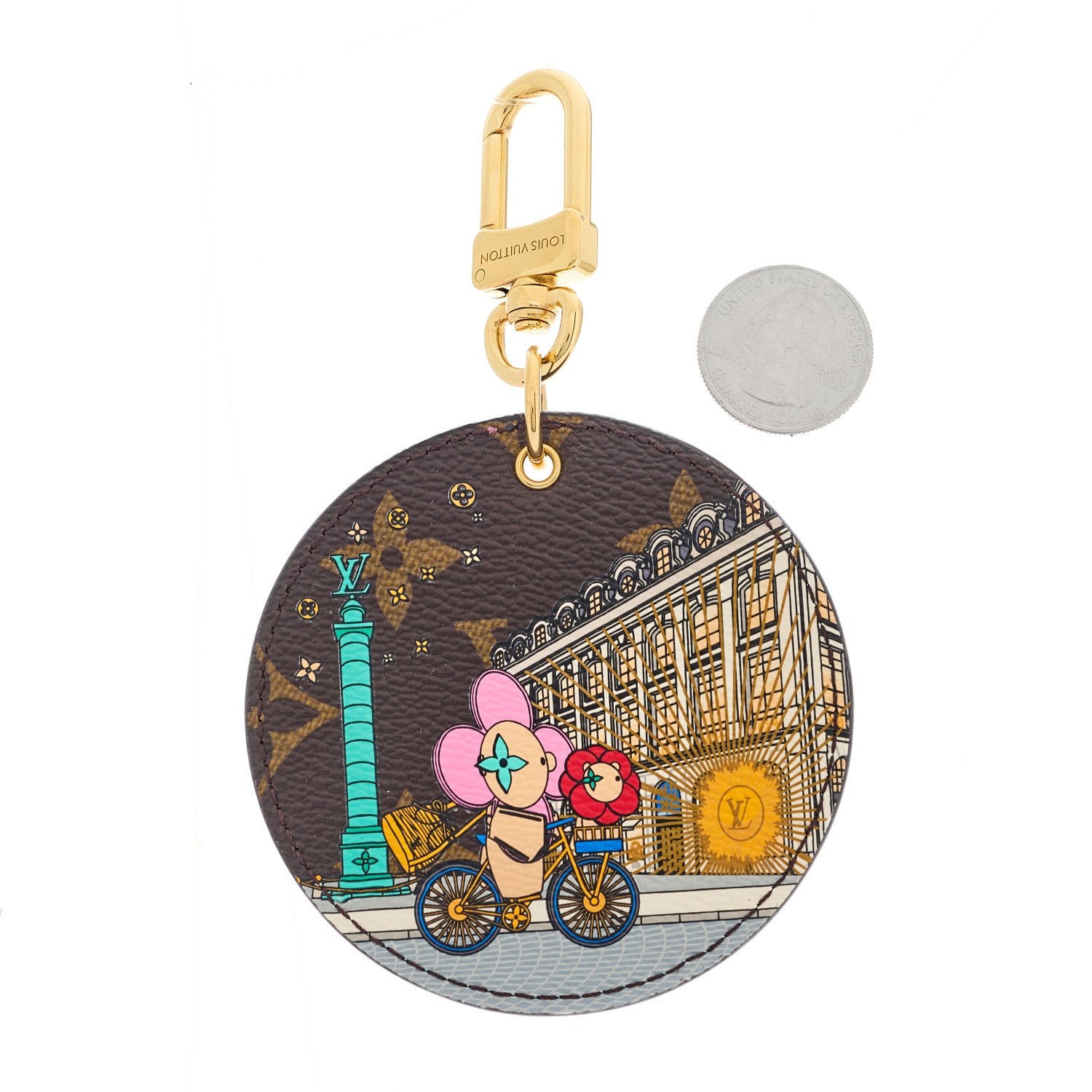 Louis Vuitton Monogram 2022 Christmas Animation Paris Bag Charm Key Ring Pink 2 of 6
