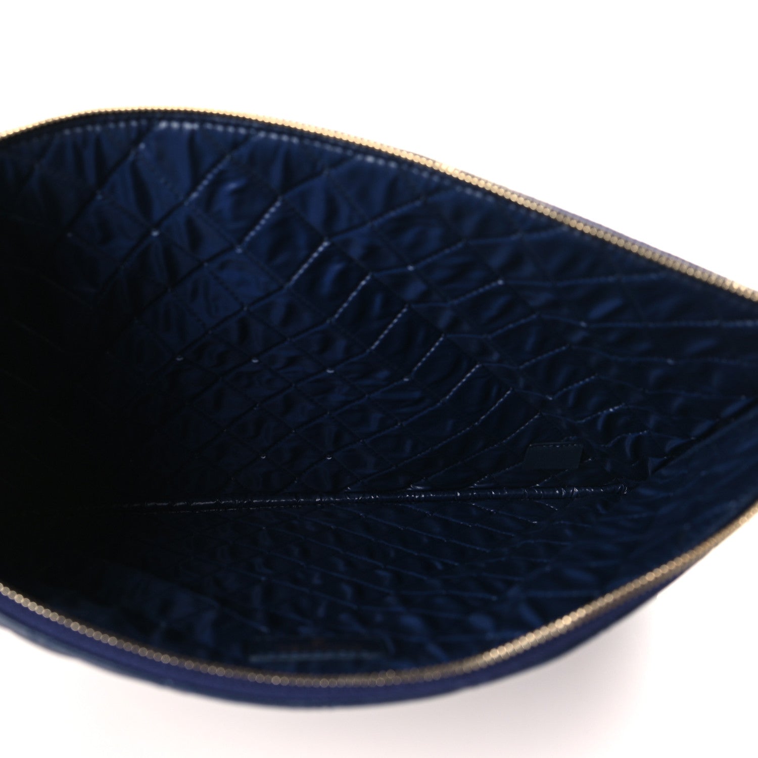 Chanel Lambskin Quilted Casino Beauty CC Cosmetic Case Navy 5 of 9