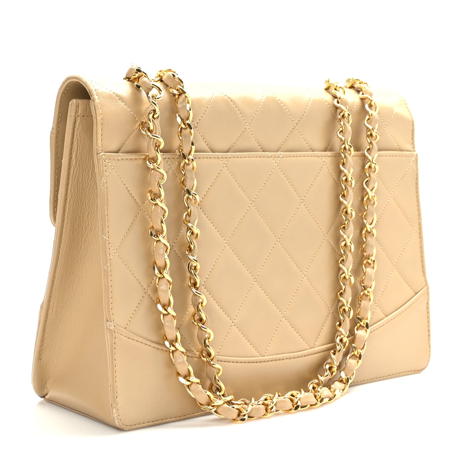 Chanel Lambskin Quilted Medium Single Flap Beige 2 of 9