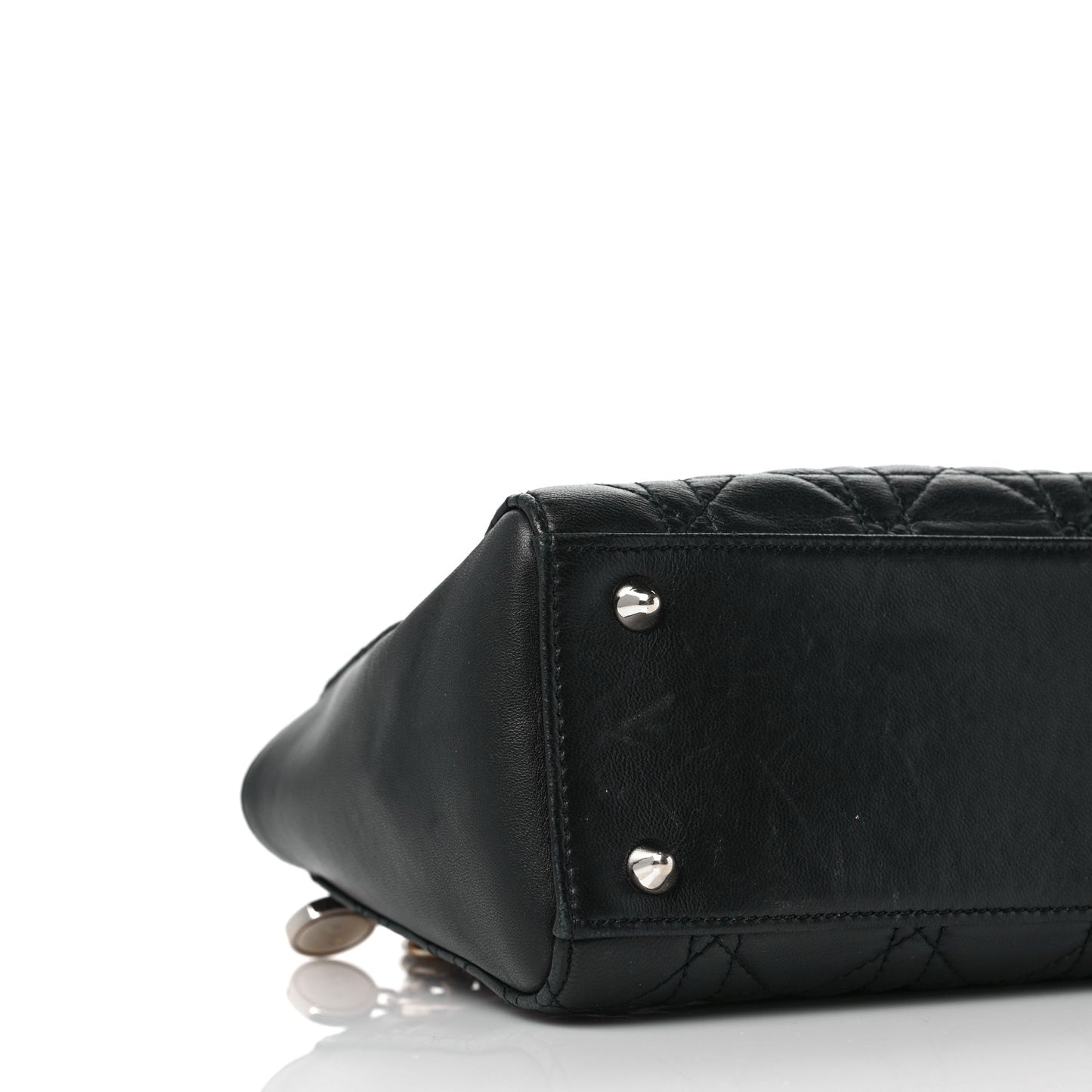 Lambskin Cannage Lady Dior Double Chain Bag Black