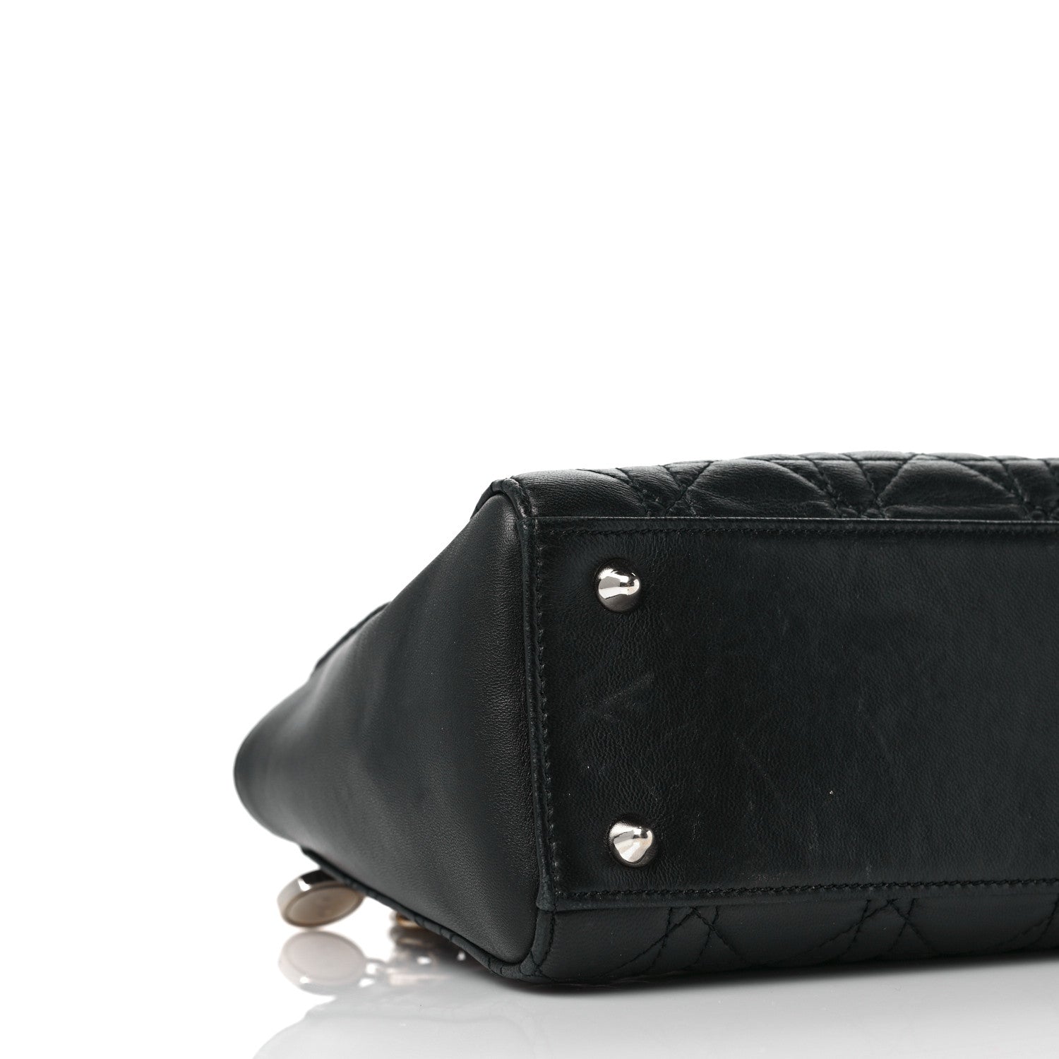 Christian Dior Lambskin Cannage Lady Dior Double Chain Bag Black 6 of 8