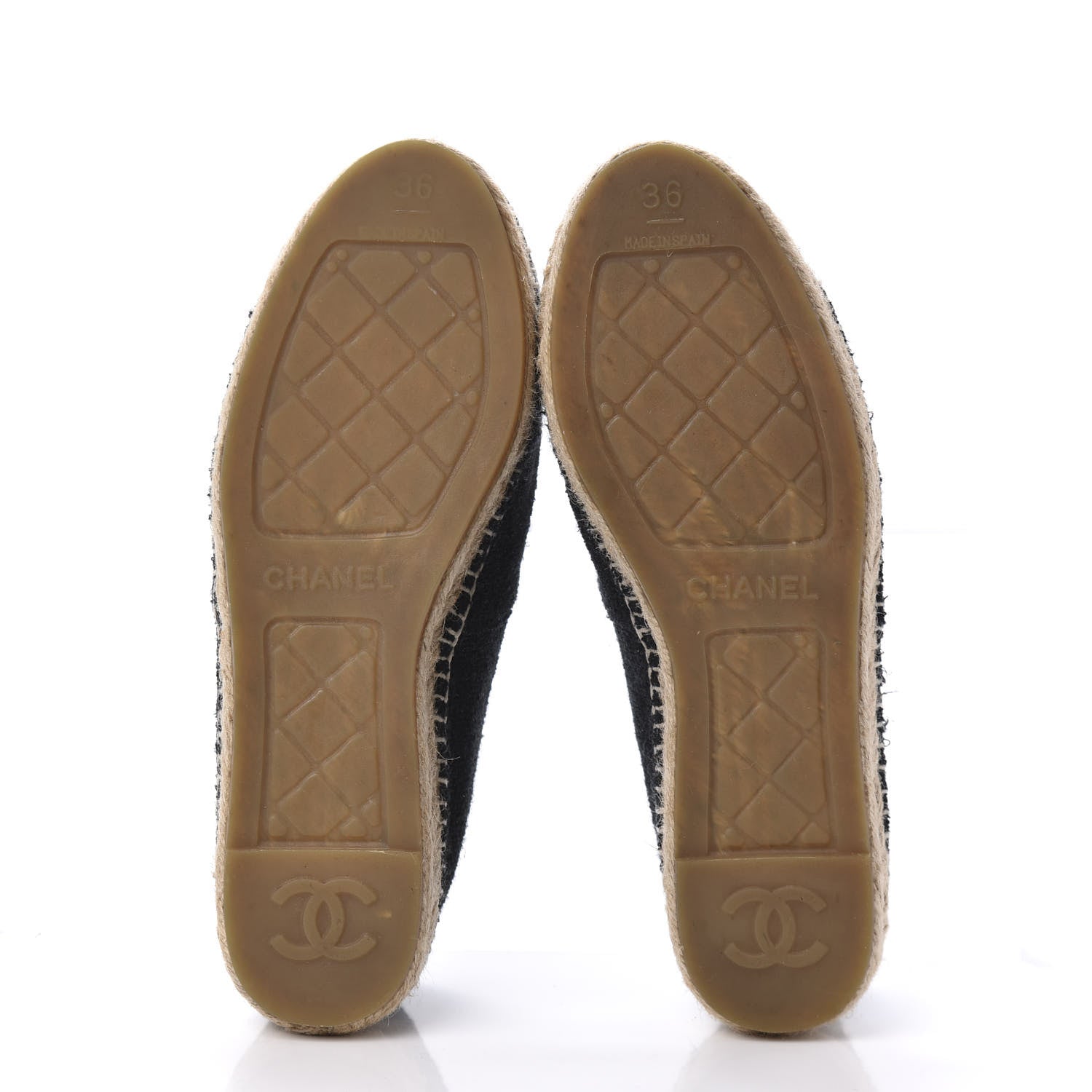 Chanel Fabric Patent Calfskin CC Espadrilles 36 Black 5 of 8
