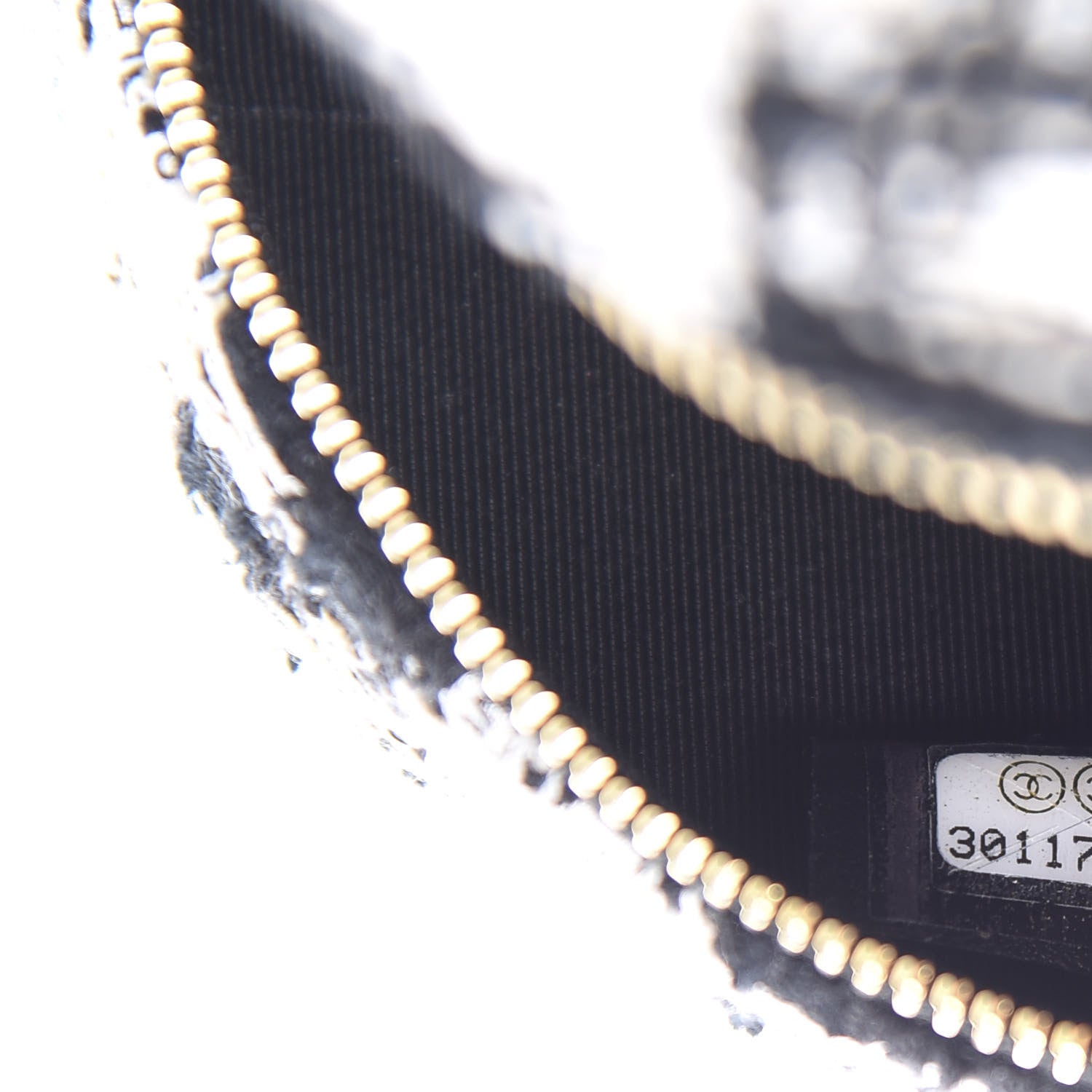 Chanel Tweed Round Clutch With Chain Black White 9 of 10